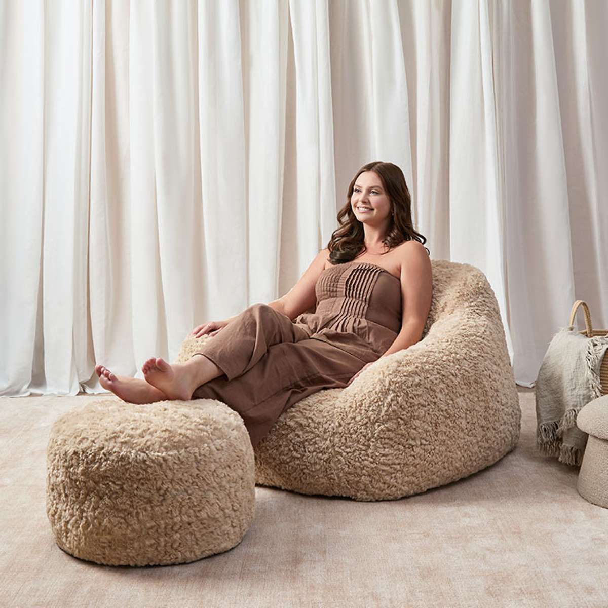 The Chill Foot Stool - Beige - Mocka New Zealand
