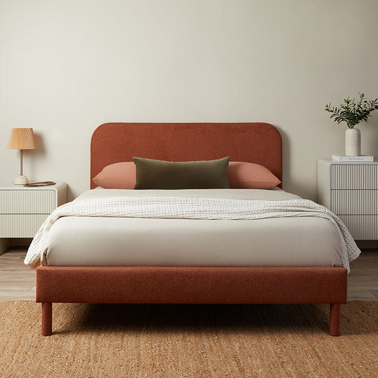 Melvin Queen Bed - Clay - Mocka New Zealand