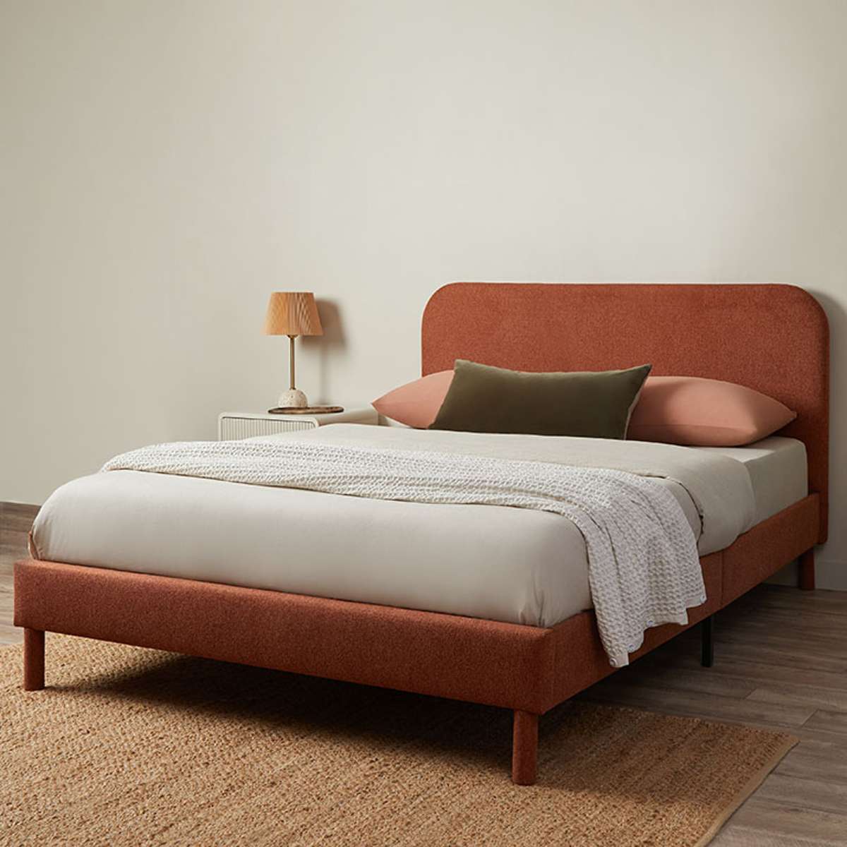 Melvin Queen Bed - Clay - Mocka New Zealand