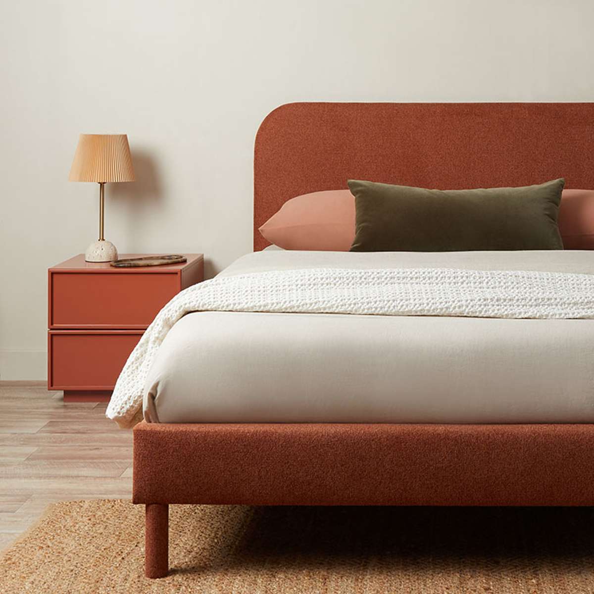 Melvin Queen Bed - Clay - Mocka New Zealand