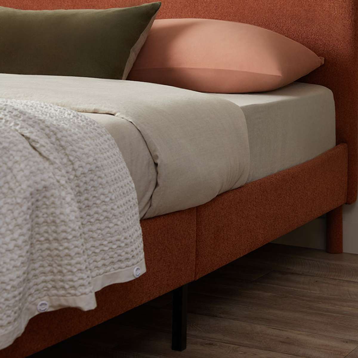 Melvin Queen Bed - Clay - Mocka New Zealand