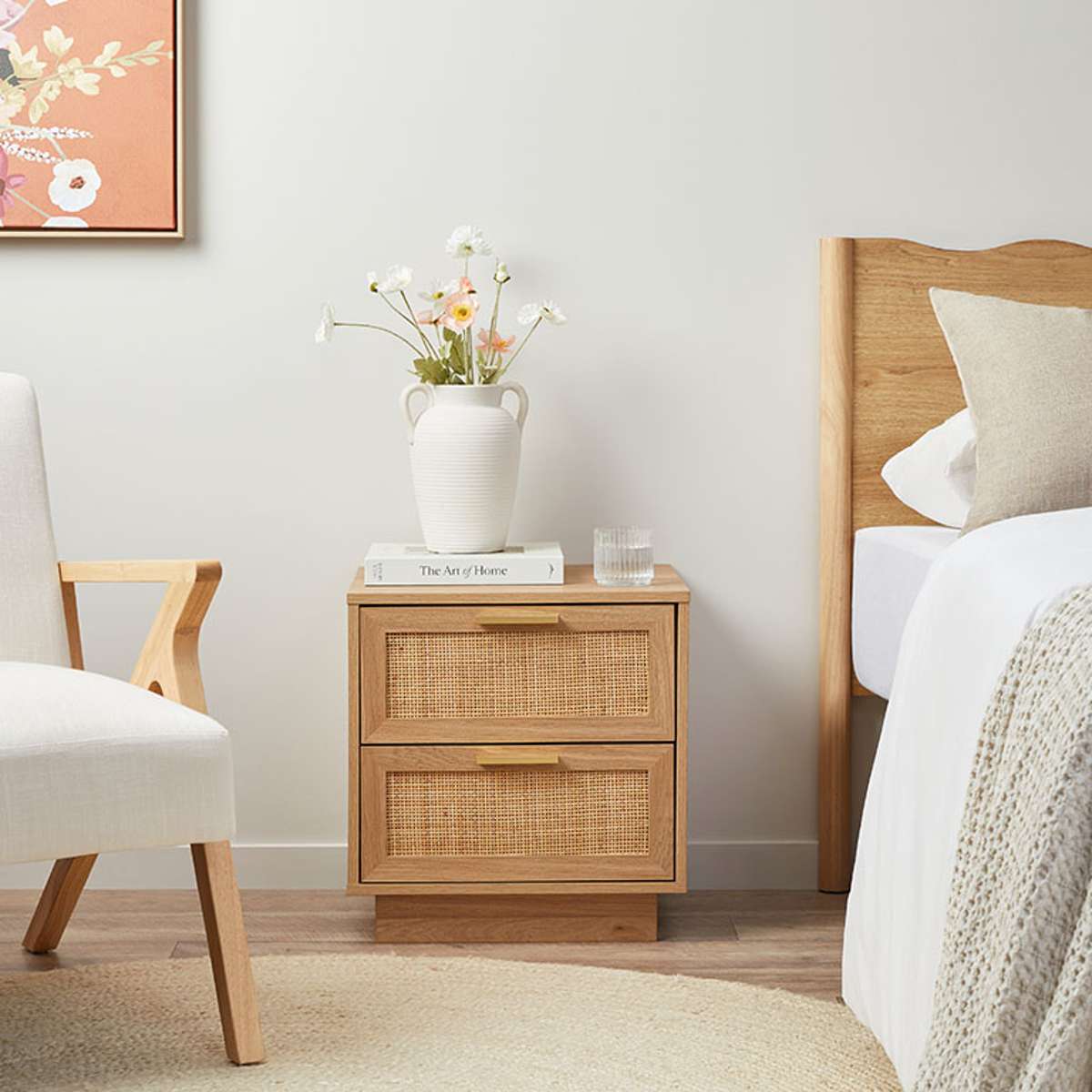 Noosa Rattan Bedside Table - Natural - Mocka New Zealand