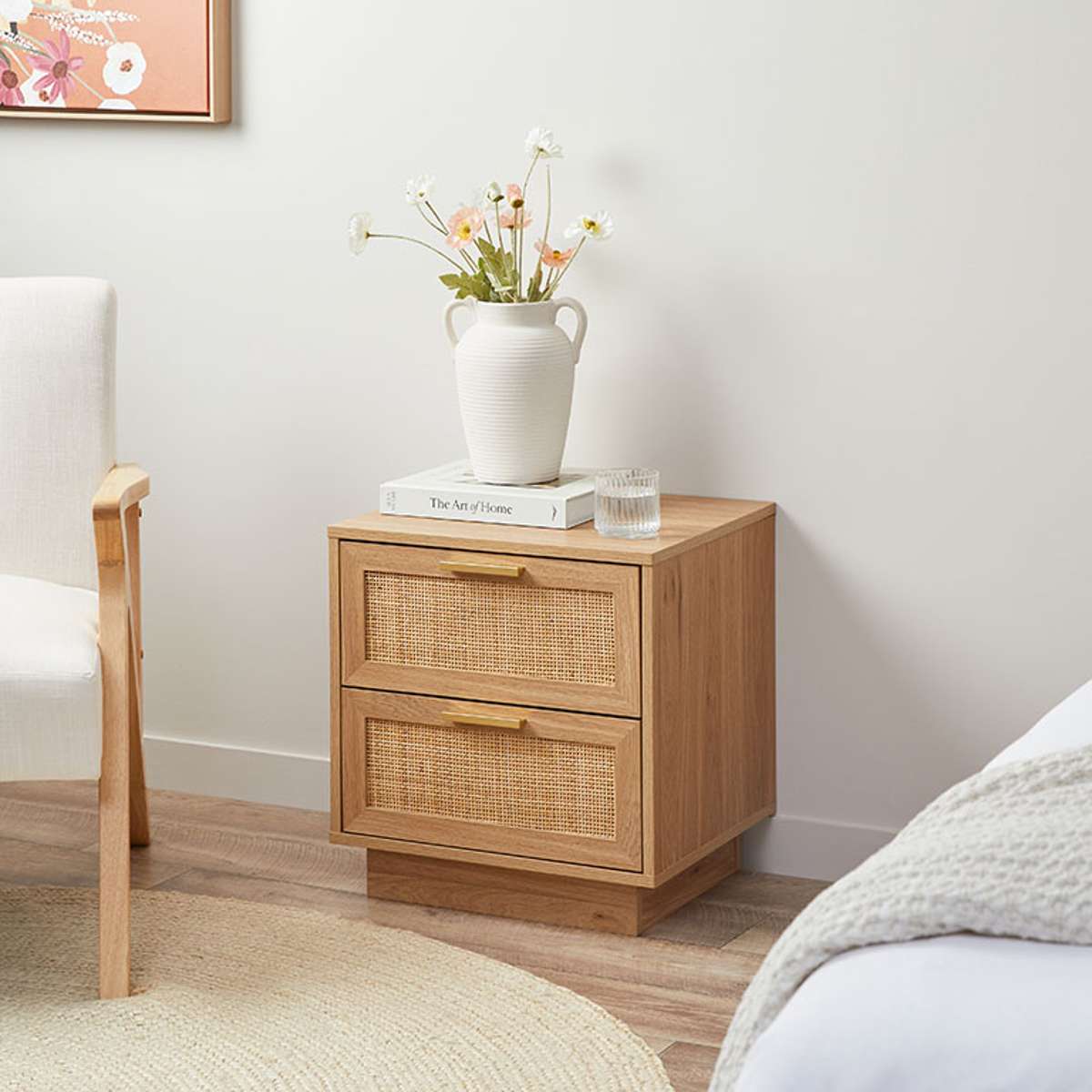 Noosa Rattan Bedside Table - Natural - Mocka New Zealand