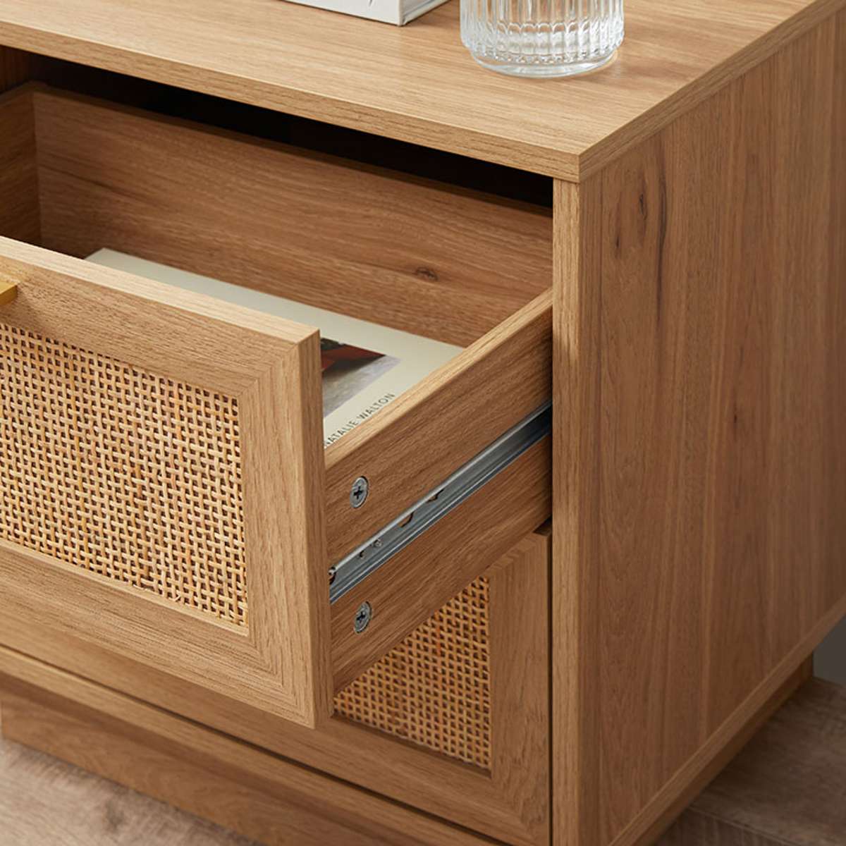 Noosa Rattan Bedside Table - Natural - Mocka New Zealand