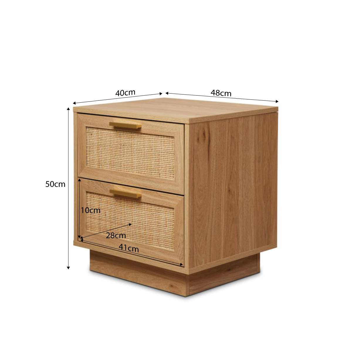 Noosa Rattan Bedside Table - Natural - Mocka New Zealand