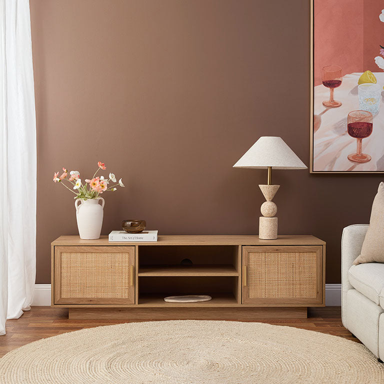 Noosa Rattan Entertainment Unit - Natural - Mocka New Zealand