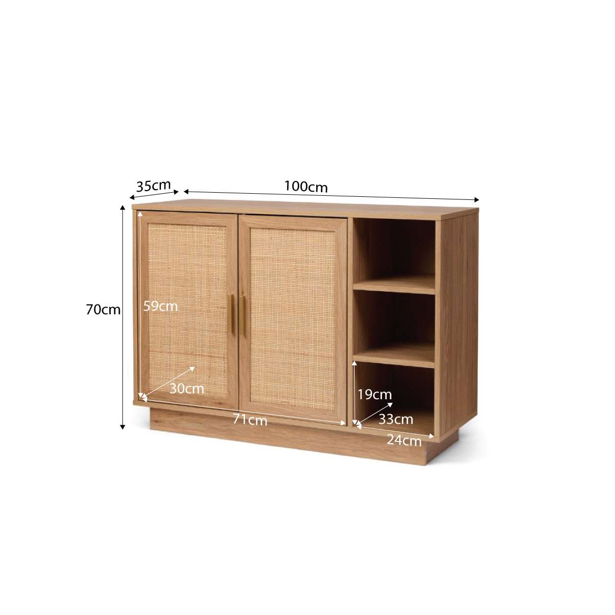 Noosa Rattan Shoe Cabinet - Natural - Mocka New Zealand