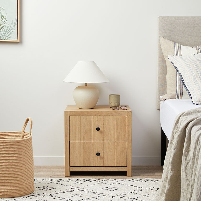 Portland Bedside Table - Natural - Mocka New Zealand
