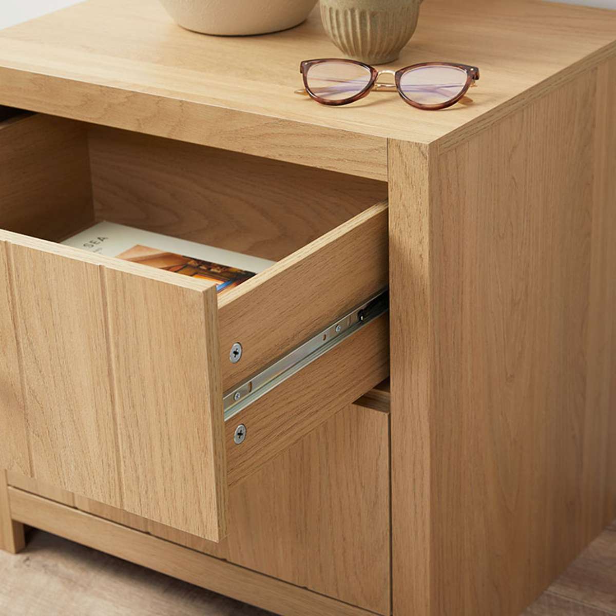 Portland Bedside Table - Natural - Mocka New Zealand