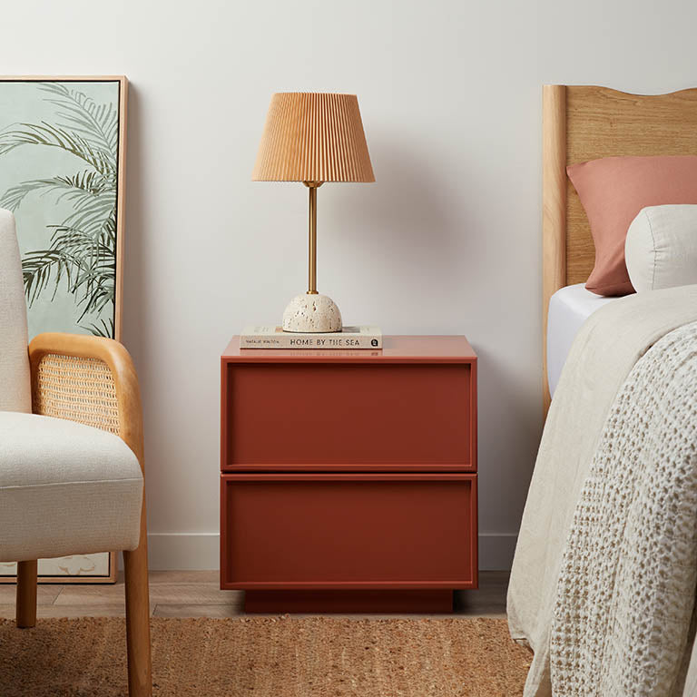 Osaka Bedside Table - Brick - Mocka New Zealand