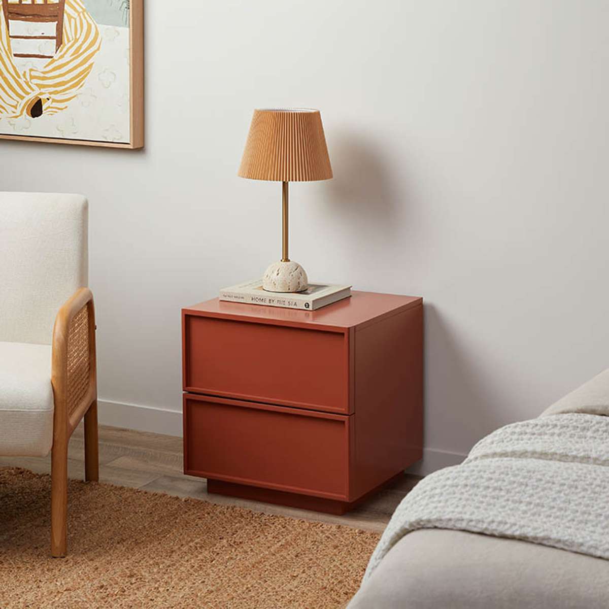 Osaka Bedside Table - Brick - Mocka New Zealand