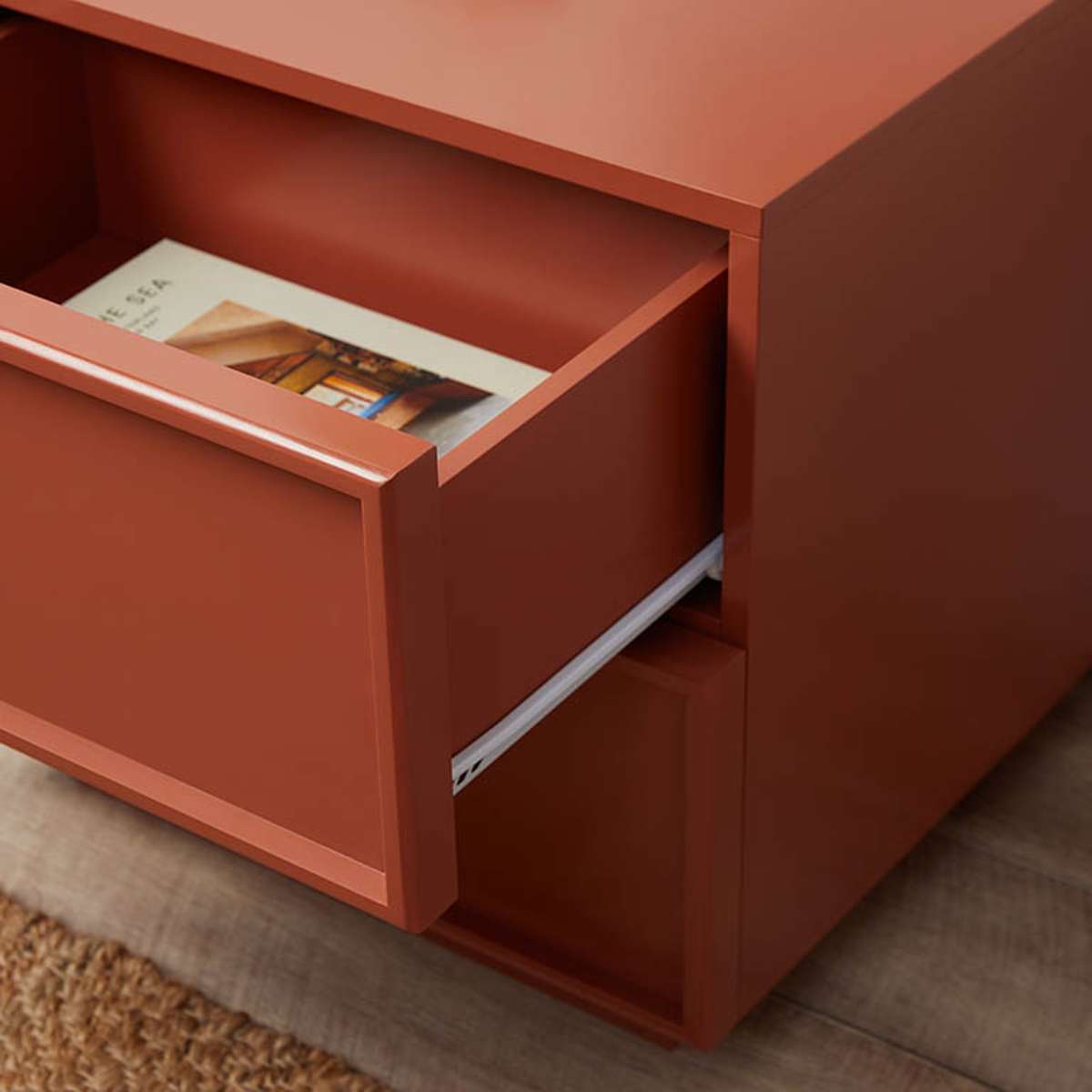 Osaka Bedside Table - Brick - Mocka New Zealand