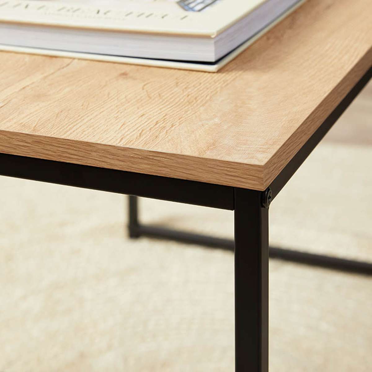 Reese Coffee and Side Table Set - Natural/Black - Mocka New Zealand