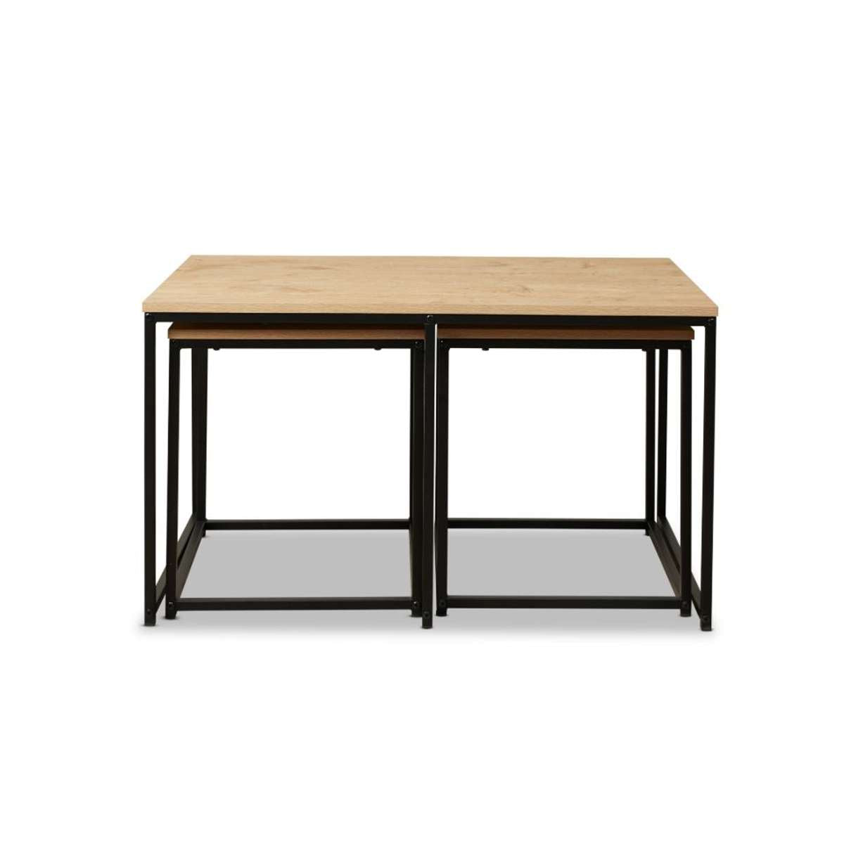 Reese Coffee and Side Table Set - Natural/Black - Mocka New Zealand