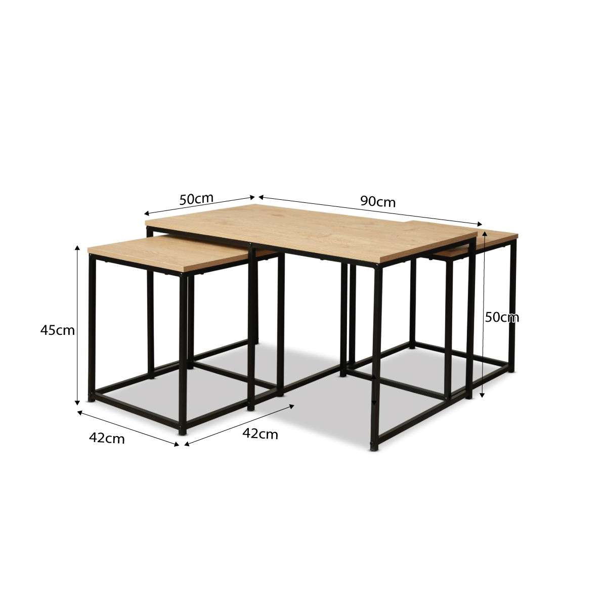 Reese Coffee and Side Table Set - Natural/Black - Mocka New Zealand