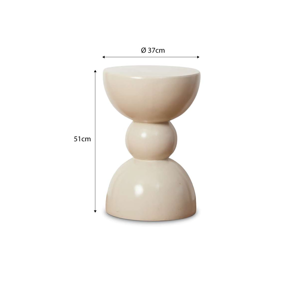 Emilio Outdoor Side Table - Beige Gloss Set of Two Bundle - Mocka New Zealand