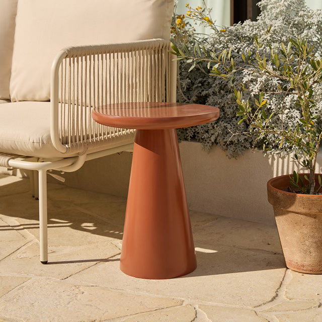 Leandro Outdoor Side Table - Clay Gloss - Mocka New Zealand