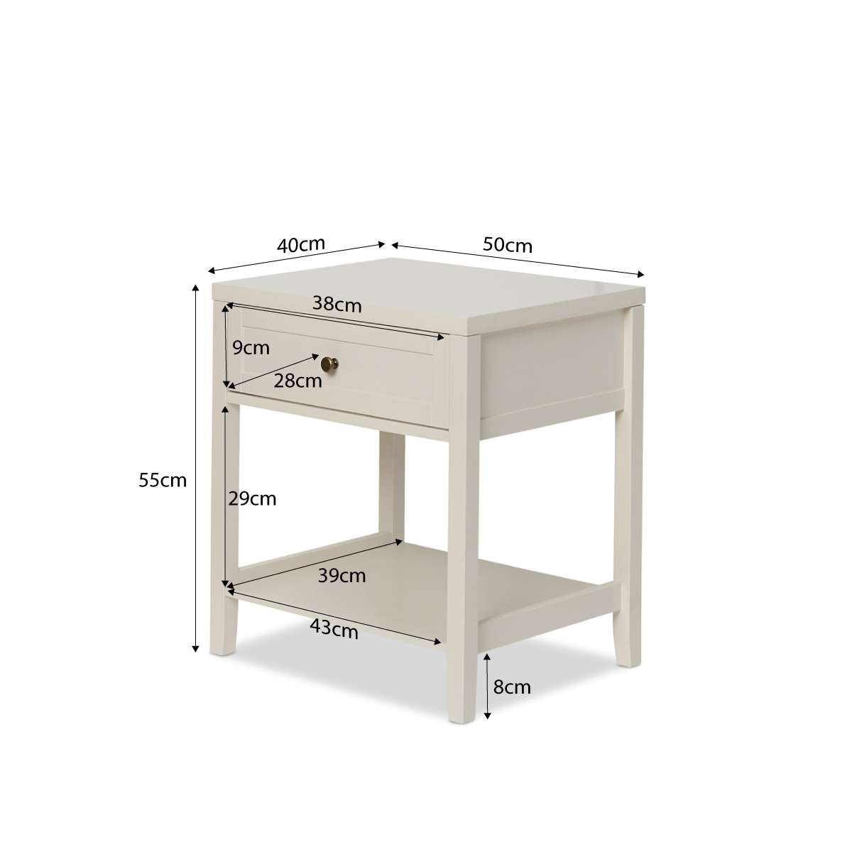 Cove Bedside Table - Beige - Mocka New Zealand