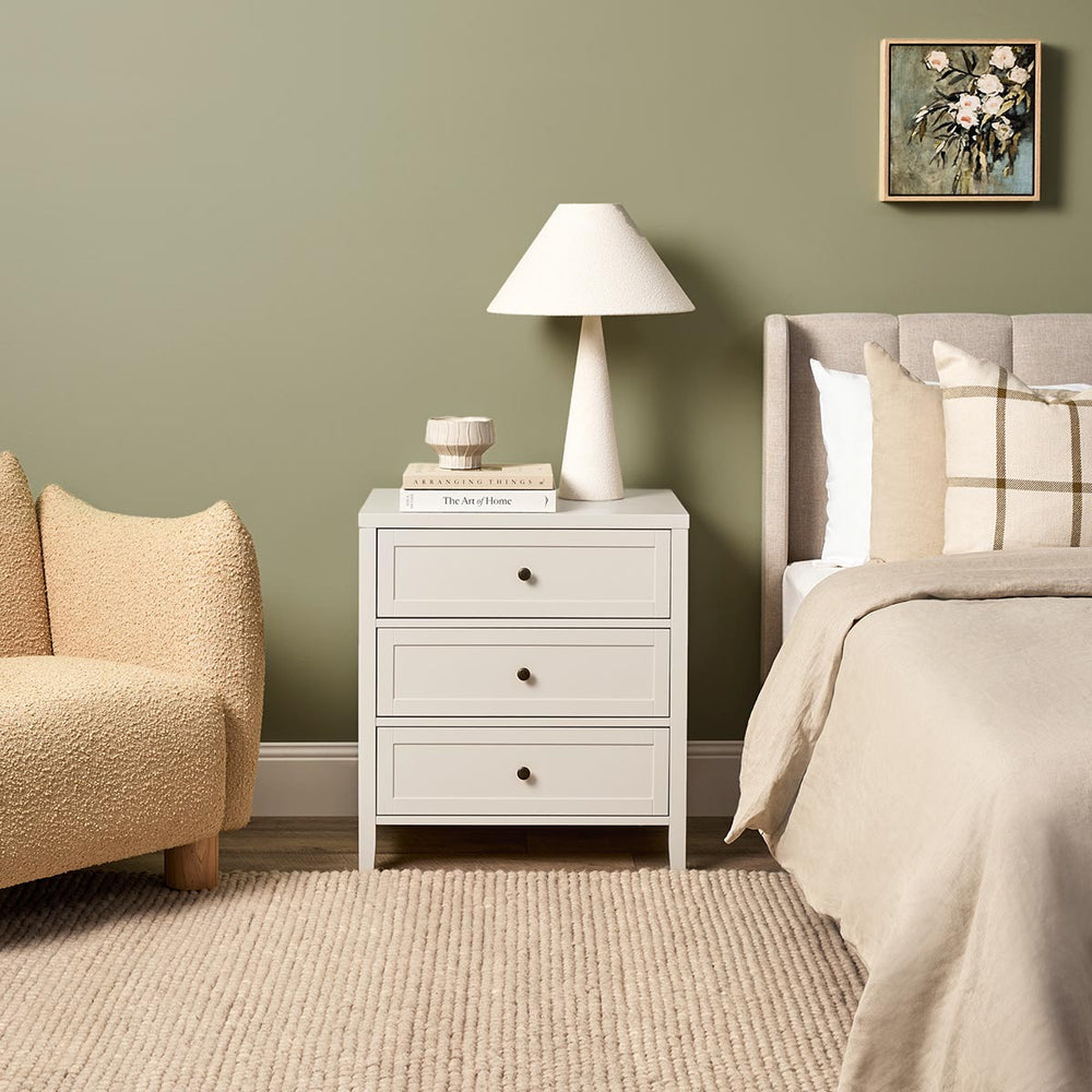 Cove Three Drawer - Beige - Mocka New Zealand