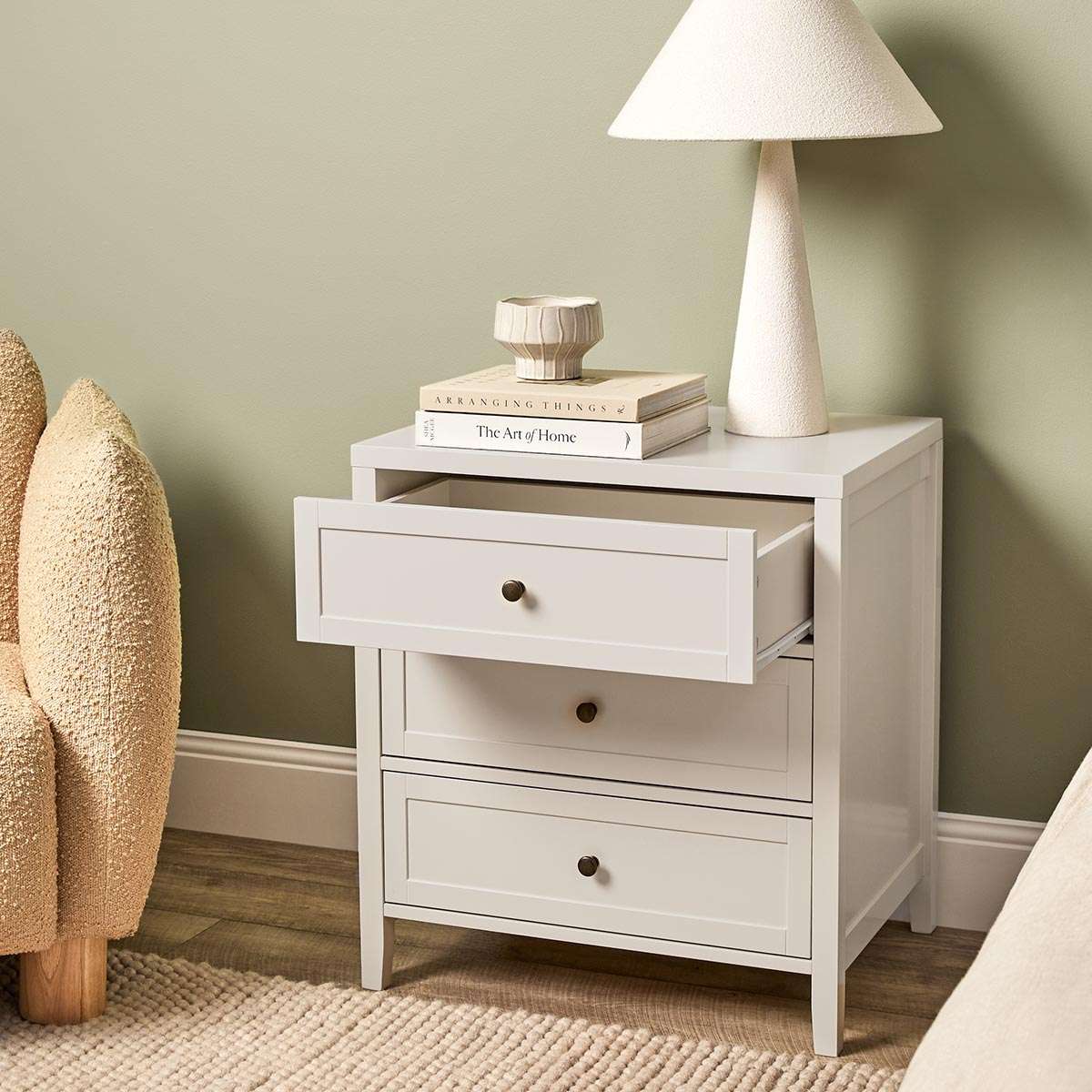 Cove Three Drawer - Beige - Mocka New Zealand