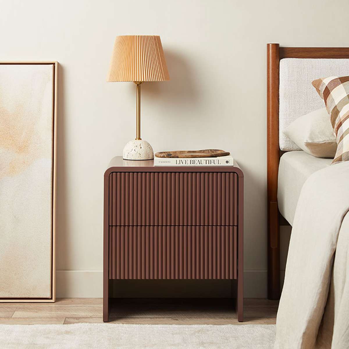 Elin Travertine Base Table Lamp - Mocka New Zealand