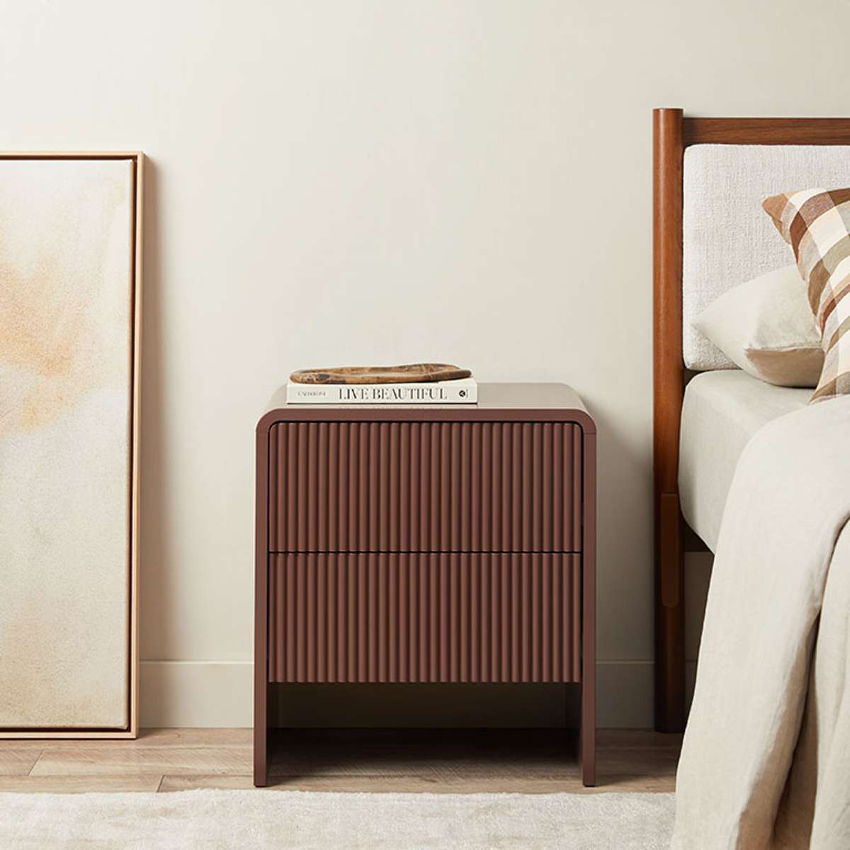 Majorca Bedside Table - Chocolate - Mocka New Zealand