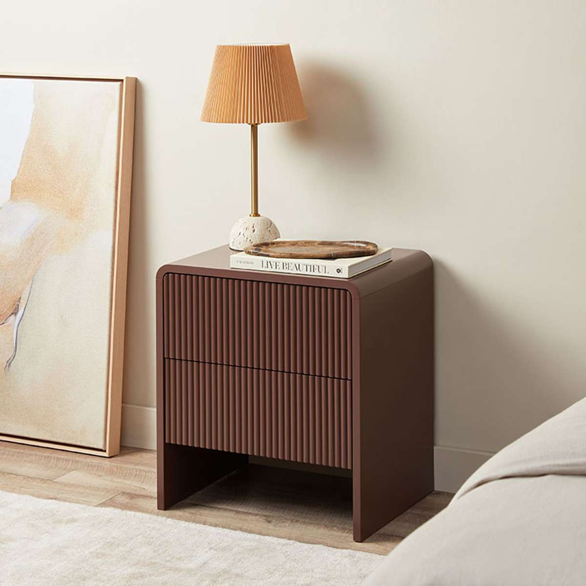 Majorca Bedside Table - Chocolate - Mocka New Zealand