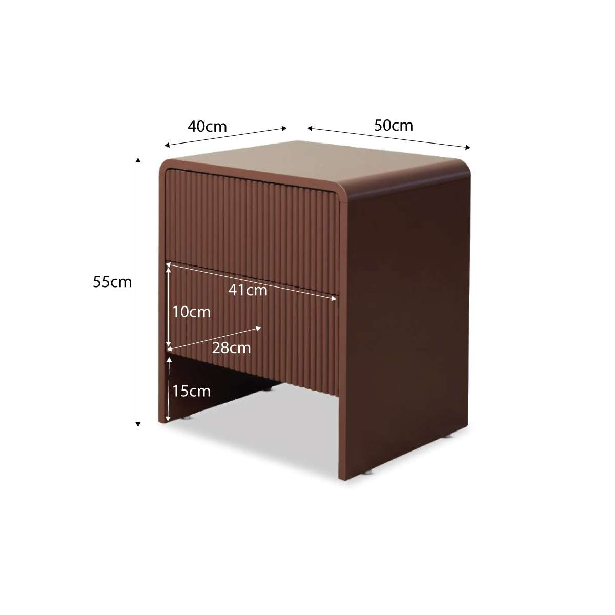 Majorca Bedside Table - Chocolate - Mocka New Zealand
