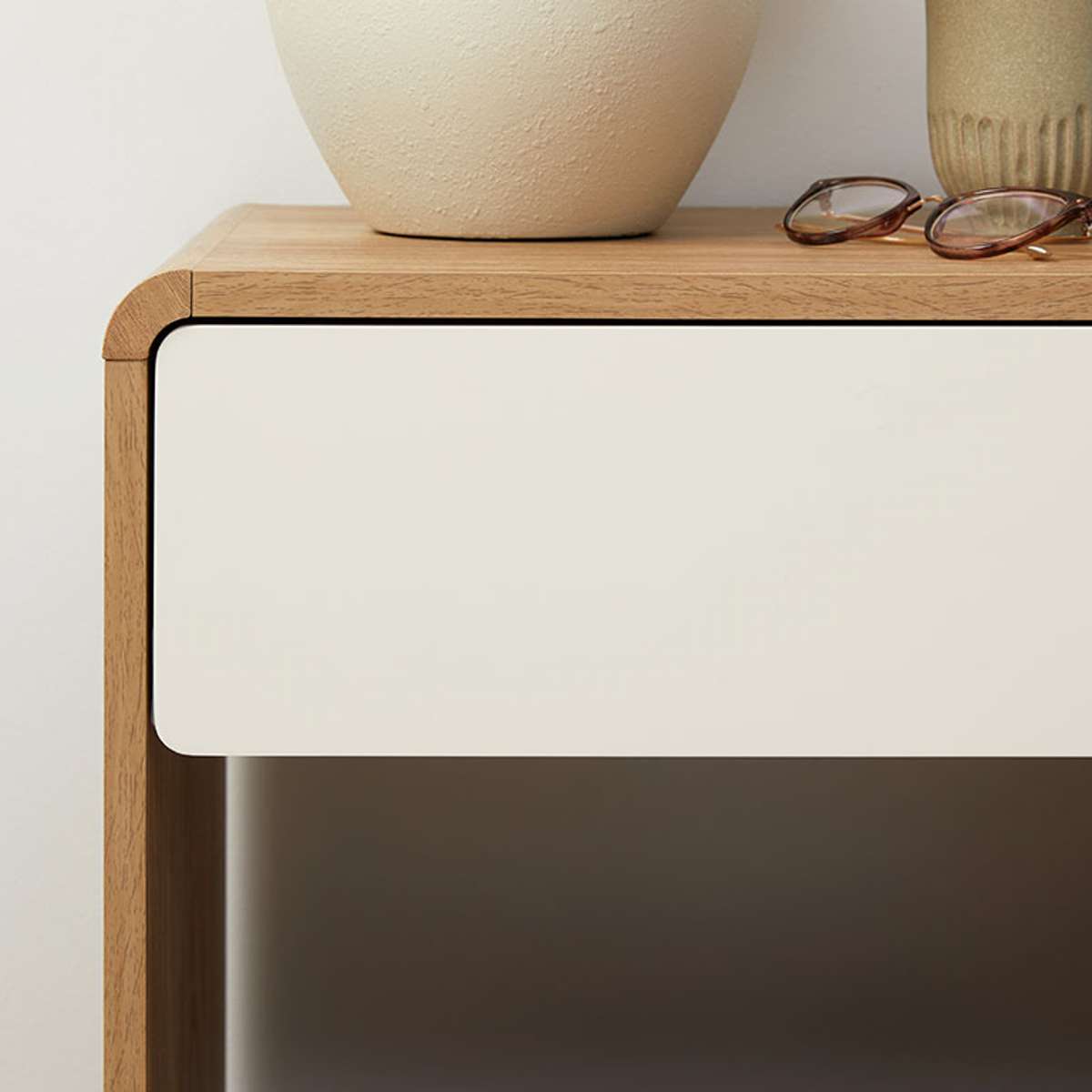 Owen Bedside Table - Pecan/Beige - Mocka New Zealand