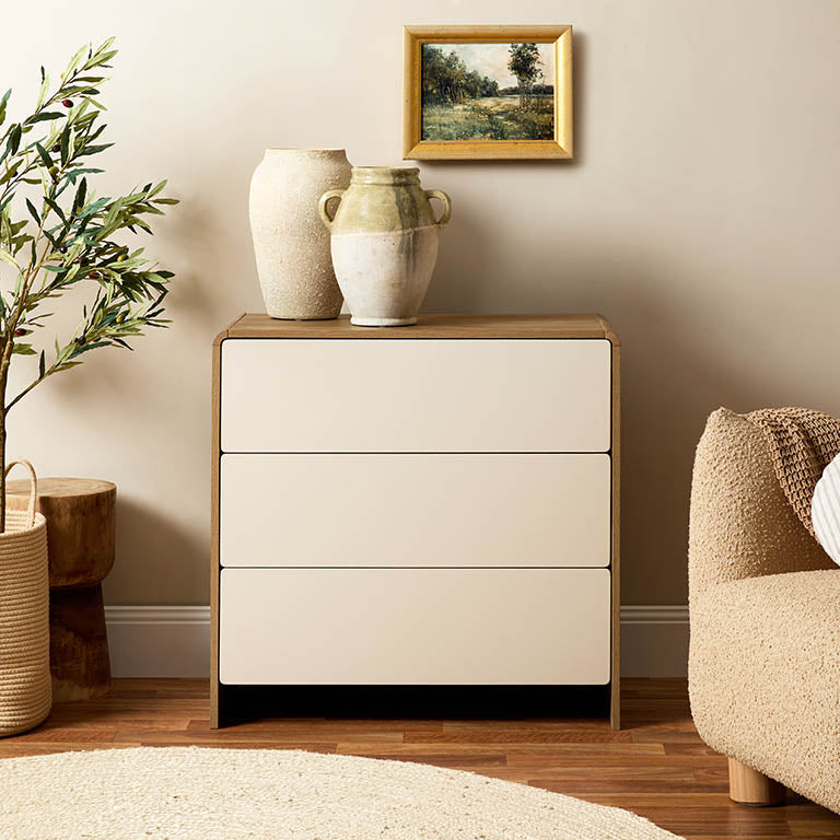 Owen Three Drawer - Pecan/Beige - Mocka New Zealand