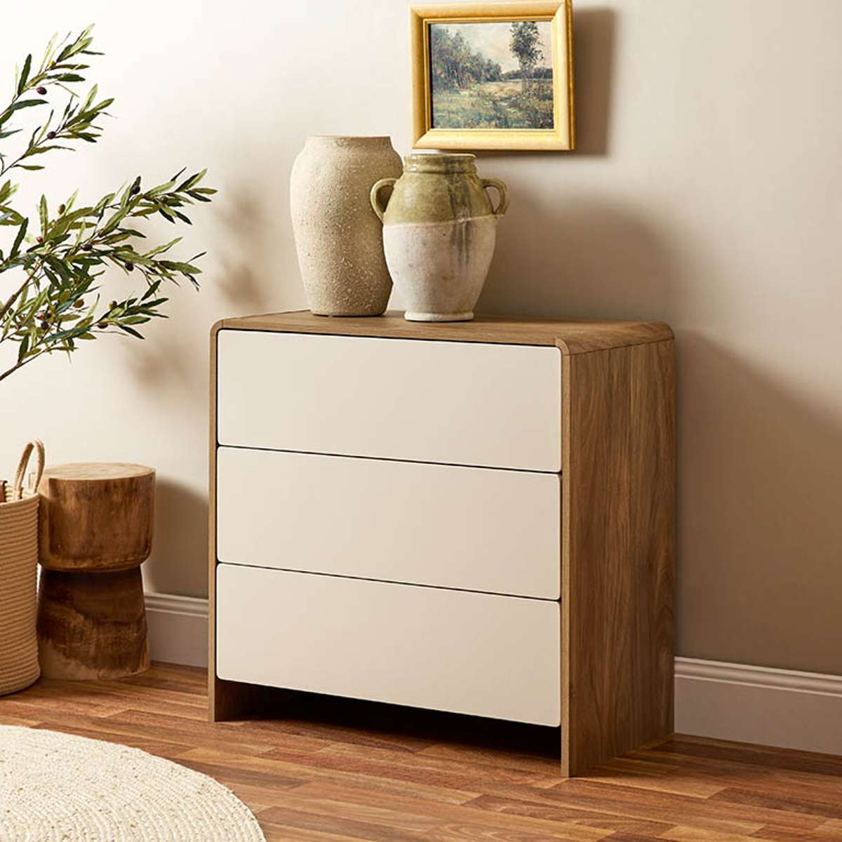 Owen Three Drawer - Pecan/Beige - Mocka New Zealand