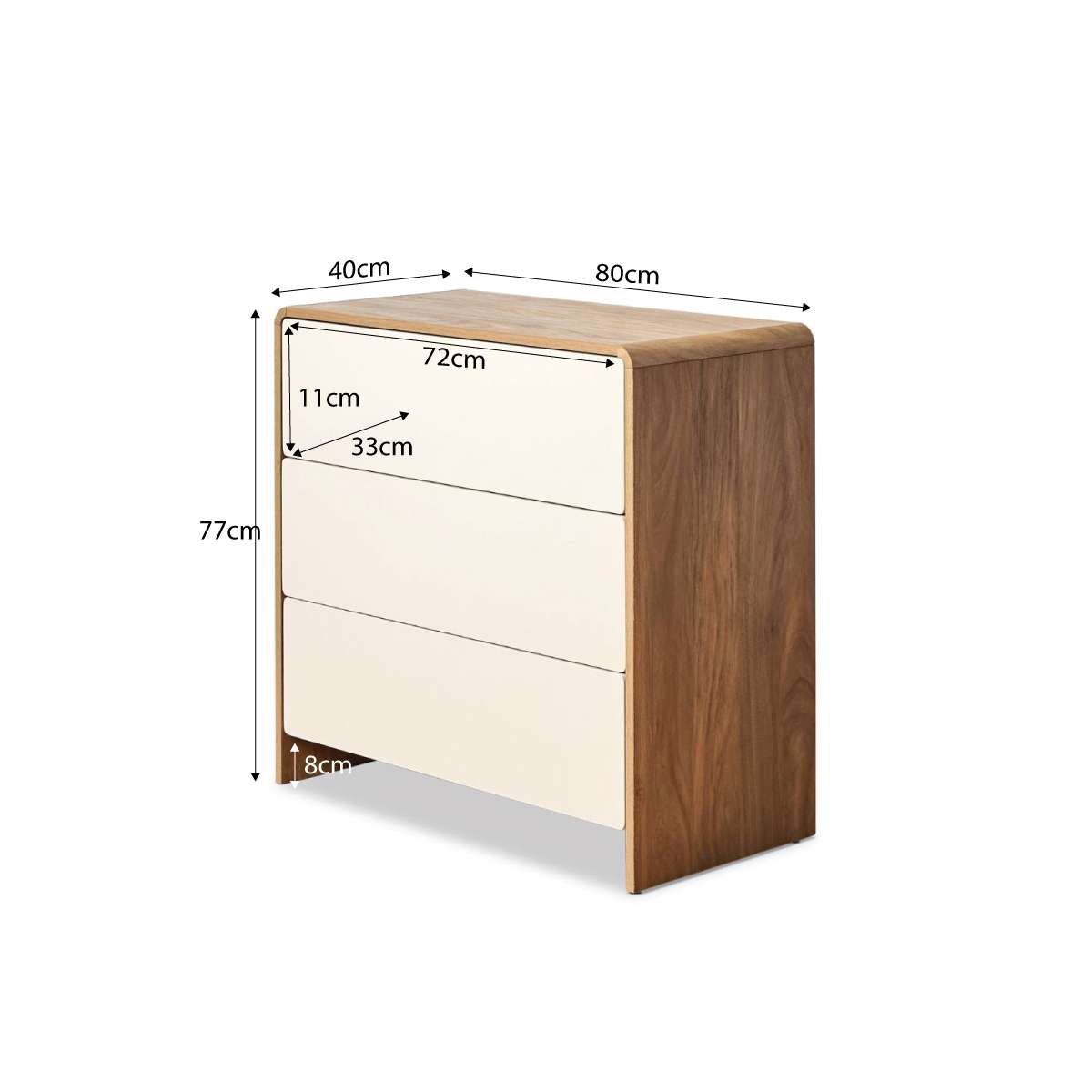 Owen Three Drawer - Pecan/Beige - Mocka New Zealand