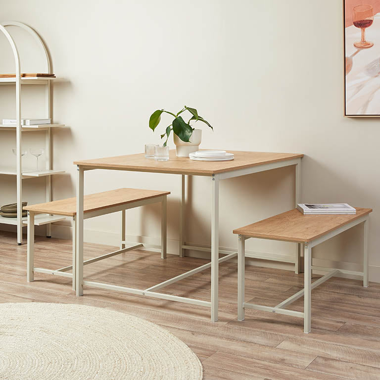 Reese 4 Seater Dining Set - Beige - Mocka New Zealand