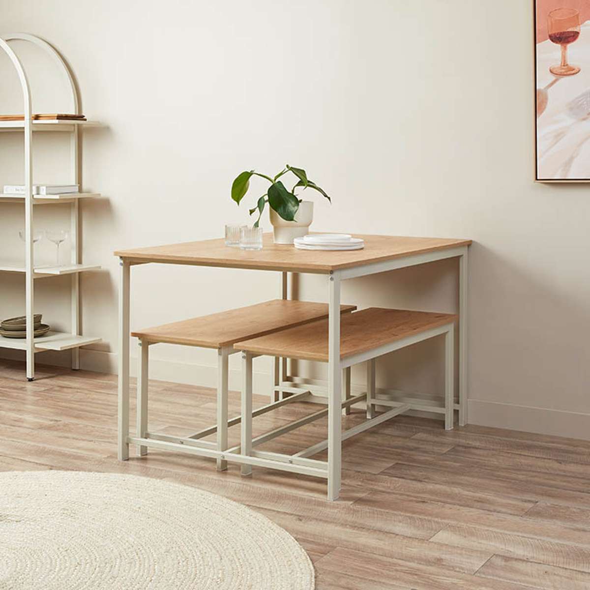 Reese 4 Seater Dining Set - Beige - Mocka New Zealand