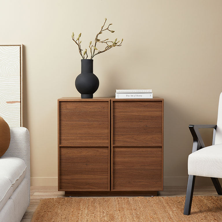 Osaka Two Door Cabinet - Walnut - Mocka New Zealand