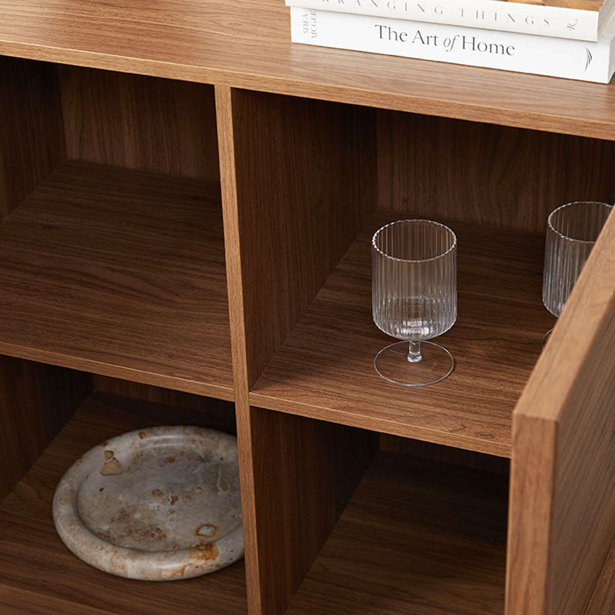 Walnut Osaka Two Door Cabinet - Durable & Chic | Mocka