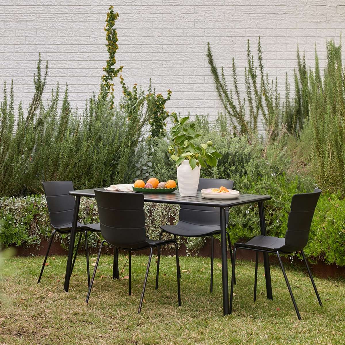 Ravello Outdoor Four Seater Dining Table - Black - Mocka New Zealand
