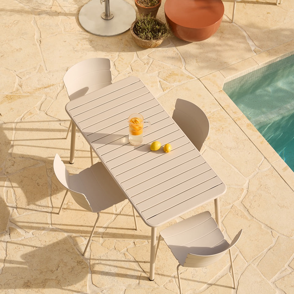 Ravello Outdoor Four Seater Dining Table - Beige - Mocka New Zealand