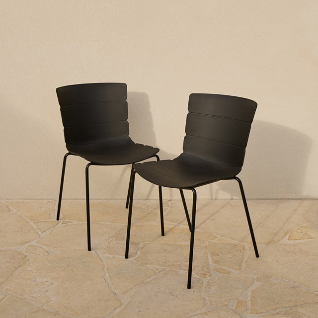 Ravello Outdoor Dining Chair - Set of Two - Black - Mocka New Zealand