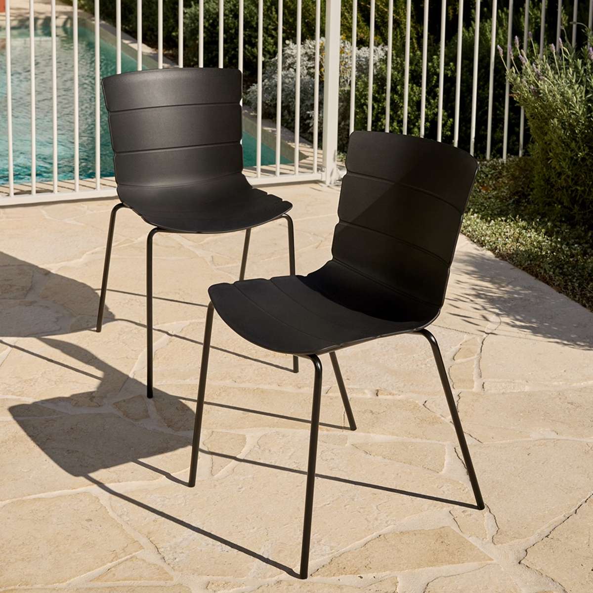 Ravello Outdoor Dining Chair - Set of Two - Black - Mocka New Zealand