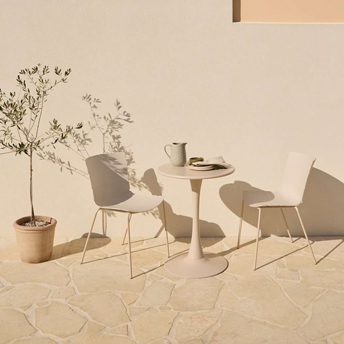 Ravello Outdoor Bistro Round Table - Beige - Mocka New Zealand