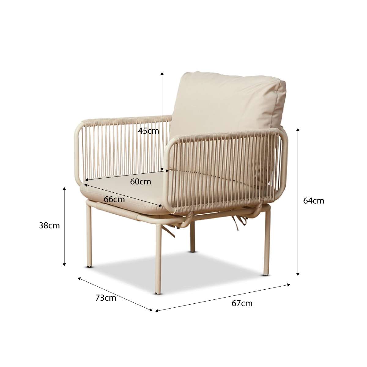 Sorrento Outdoor Armchair - Beige - Mocka New Zealand