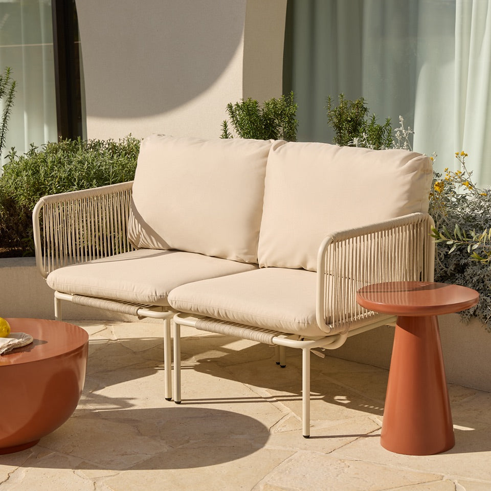 Sorrento Outdoor Two Seater Sofa - Beige - Mocka New Zealand