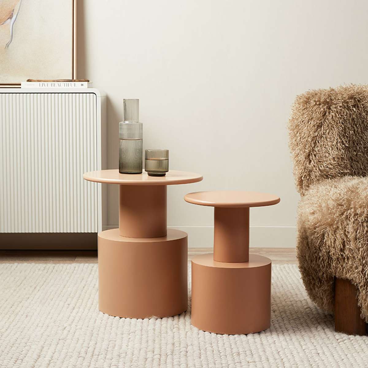 Zayne Side Table in Tan – Elegant Home Addition | Mocka