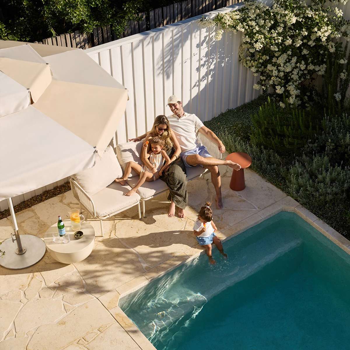 Sorrento Outdoor Three Seater Sofa - Beige - Mocka New Zealand