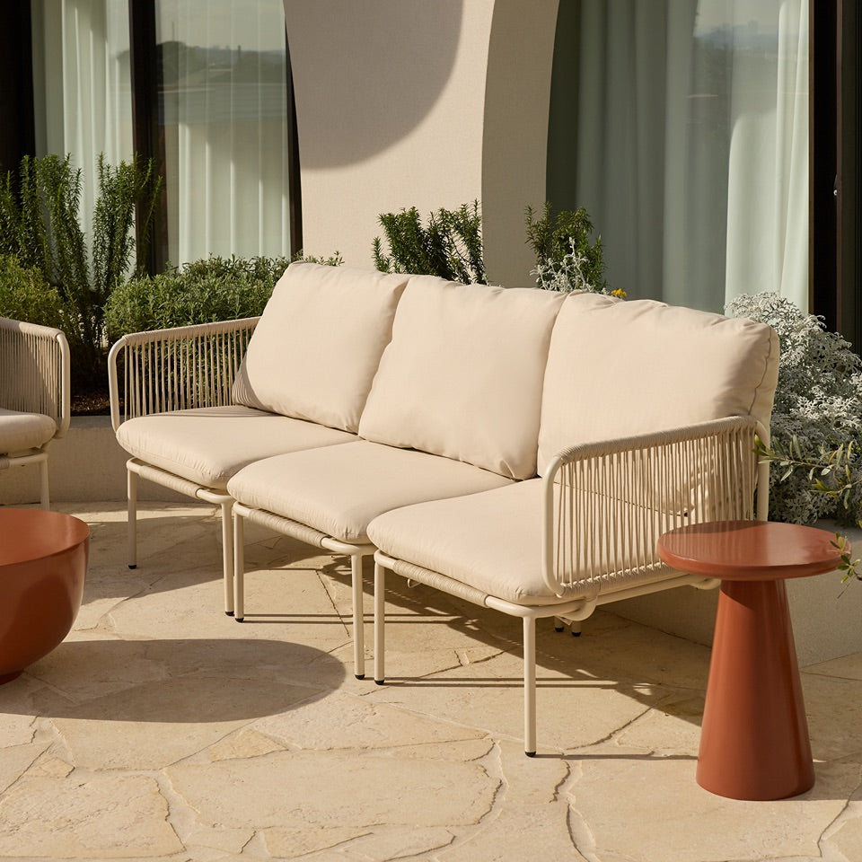Sorrento Outdoor Three Seater Sofa - Beige - Mocka New Zealand