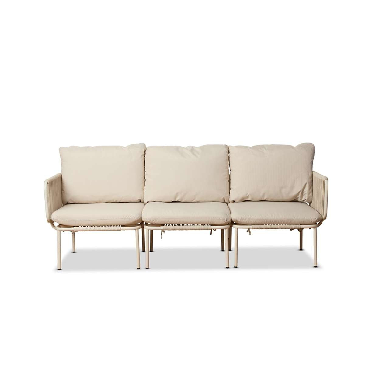 Sorrento Outdoor Three Seater Sofa - Beige - Mocka New Zealand