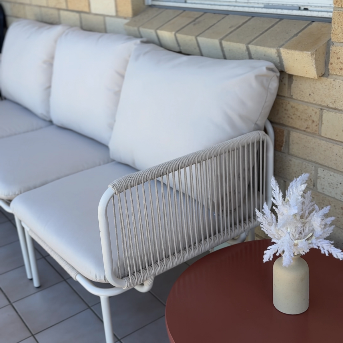 Sorrento Outdoor Three Seater Sofa - Beige - Mocka New Zealand