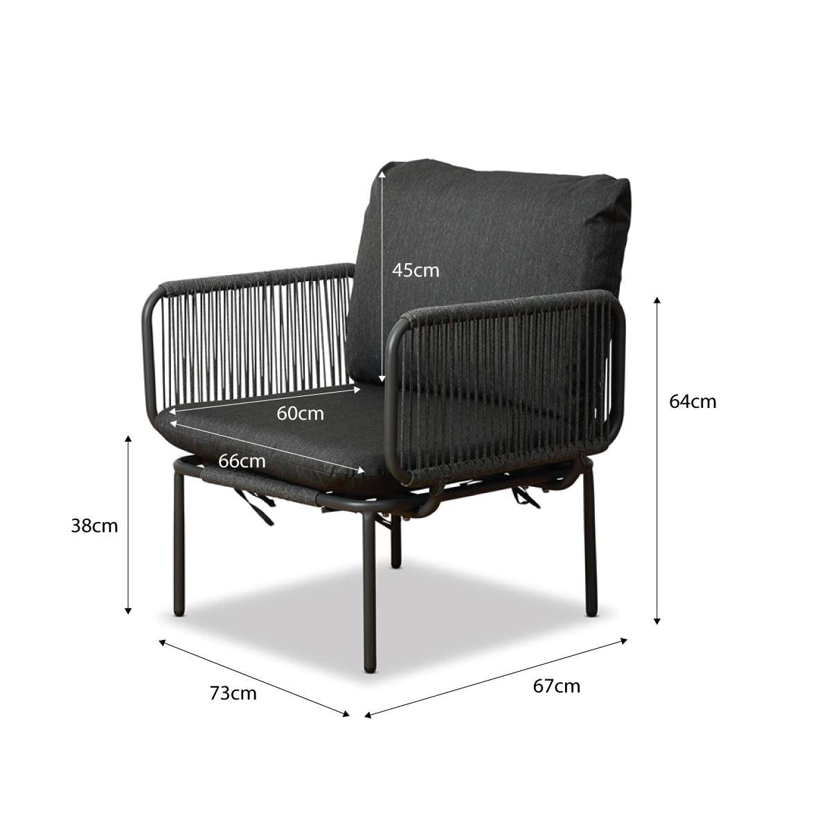 Sorrento Outdoor Armchair - Charcoal - Mocka New Zealand