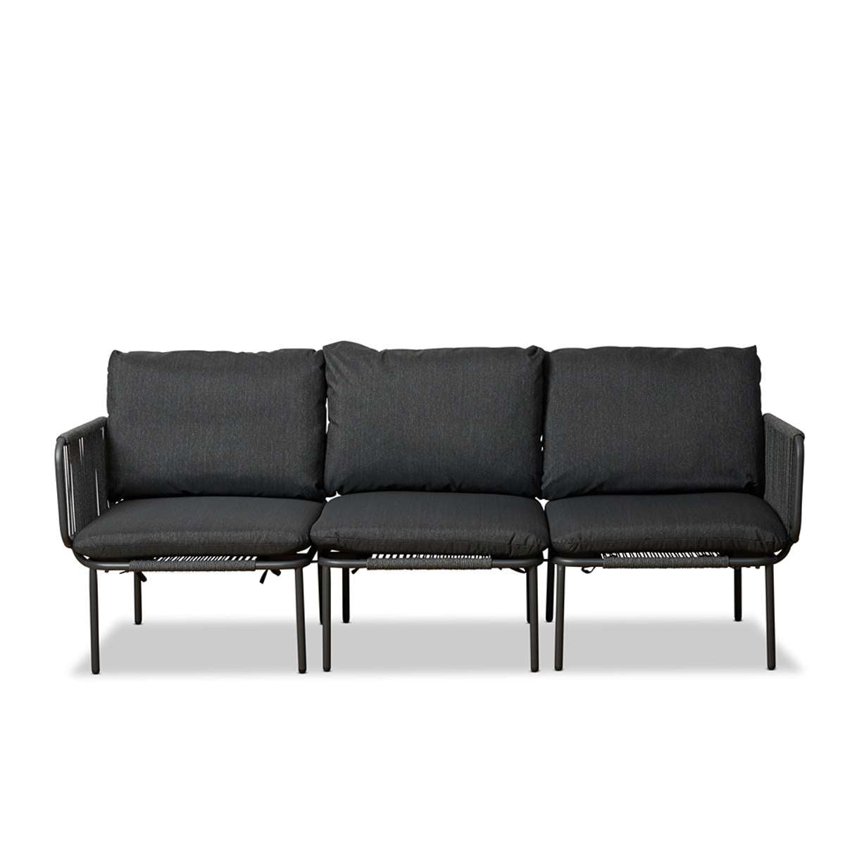 Sorrento Outdoor Three Seater Sofa - Charcoal - Mocka New Zealand